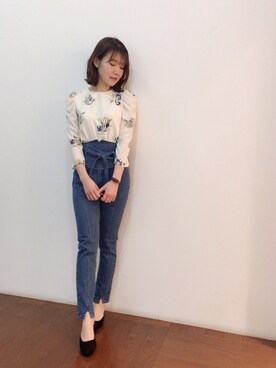 「Supreme.La.La.（シュープリームララ）のアイテム（パンツ）」を使った、Kana Takeyachiさん（レディース・159cm）の冬コーディネート
