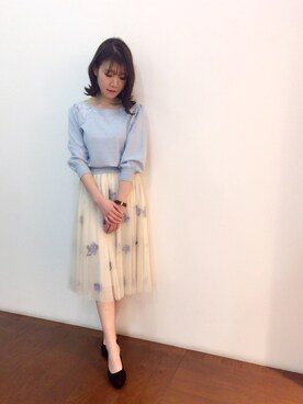 「Supreme.La.La.（シュープリームララ）のアイテム（スカート）」を使った、Kana Takeyachiさん（レディース・159cm）の冬コーディネート