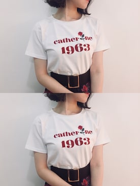 「Supreme.La.La.（シュープリームララ）のアイテム（トップス）」を使った、Kana Takeyachiさん（レディース・159cm）の春コーディネート