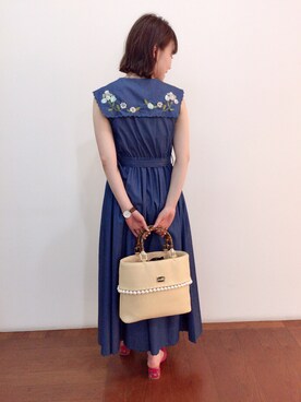 「Supreme.La.La.（シュープリームララ）のアイテム（ワンピース/ドレス）」を使った、Kana Takeyachiさん（レディース・159cm）の春コーディネート