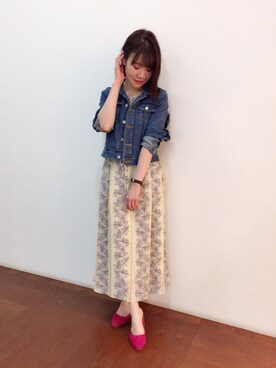 「Supreme.La.La.（シュープリームララ）のアイテム（その他アウター）」を使った、Kana Takeyachiさん（レディース・159cm）の春コーディネート