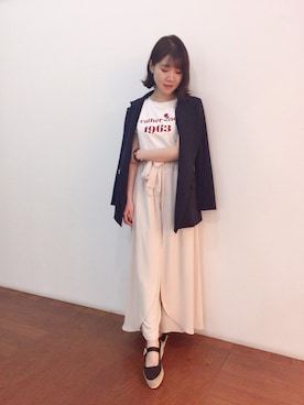 「Supreme.La.La.（シュープリームララ）のアイテム（その他アウター）」を使った、Kana Takeyachiさん（レディース・159cm）の春コーディネート