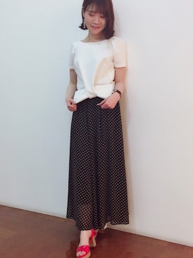 「Supreme.La.La.（シュープリームララ）のアイテム（パンツ）」を使った、Kana Takeyachiさん（レディース・159cm）の春コーディネート