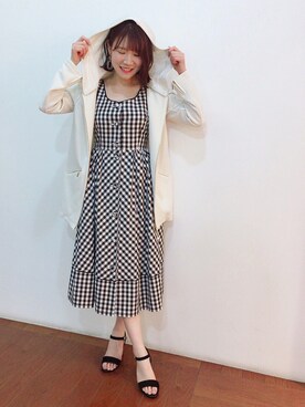 「ピクニック」｜「アイテム（その他アウター）」を使った、Kana Takeyachiさん（レディース・159cm）の春コーディネート