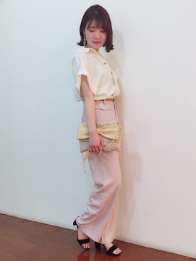 「Supreme.La.La.（シュープリームララ）のアイテム（パンツ）」を使った、Kana Takeyachiさん（レディース・159cm）の夏コーディネート