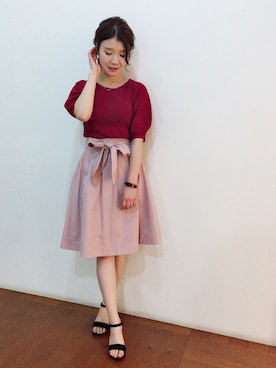 「Supreme.La.La.（シュープリームララ）のアイテム（スカート）」を使った、Kana Takeyachiさん（レディース・159cm）の夏コーディネート