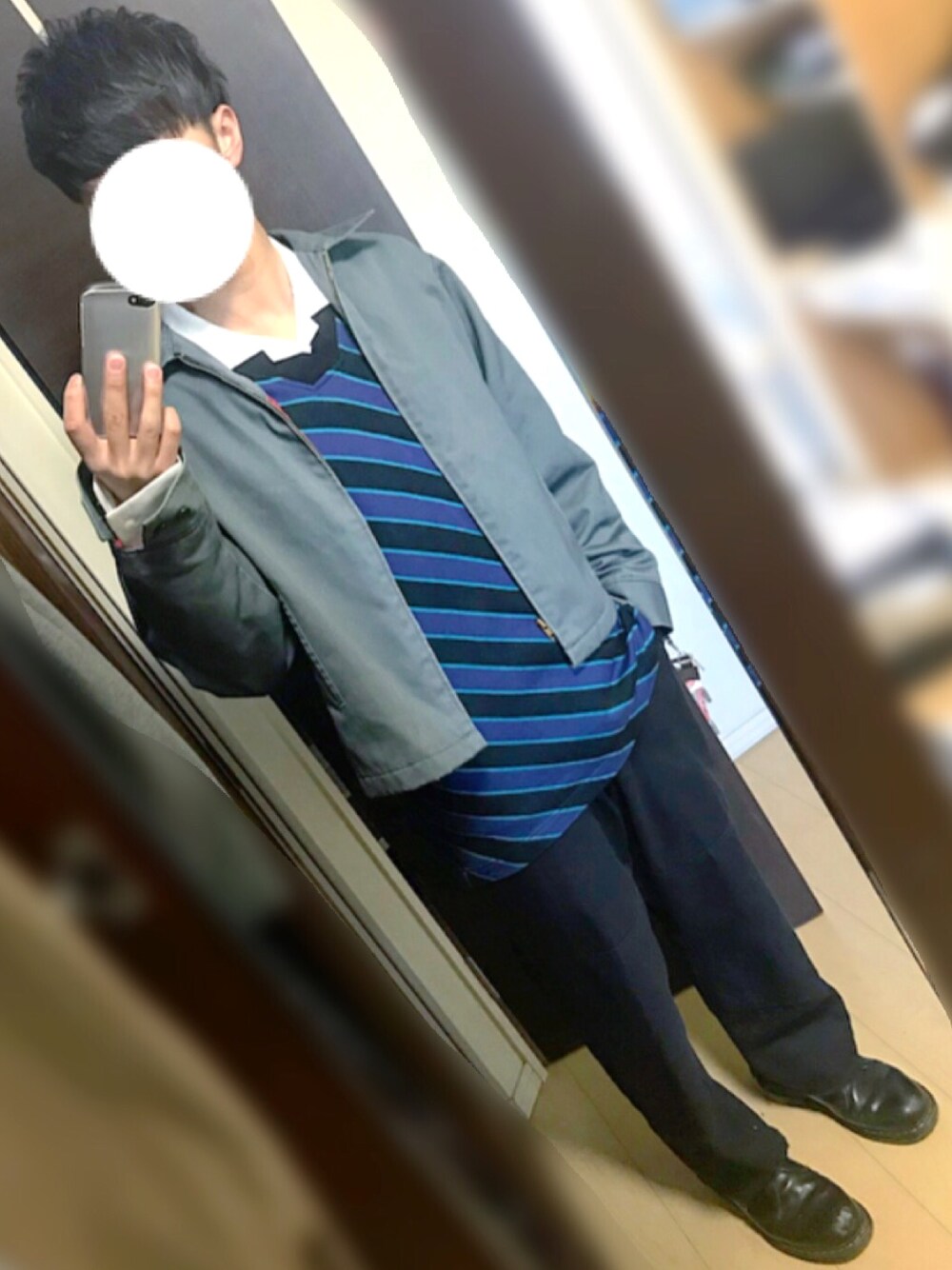 「平成最後のWEARISTAセンバツ、春、お洒落さんとつながりたい、ビッグシルエット、きれいめカジュアル、Dickies、SHAREEF、キレイめ」｜「古着のアイテム（ブルゾン、グレー系）」を使った、砂糖さん（メンズ・179cm）の春コーディネートの1枚目の写真
