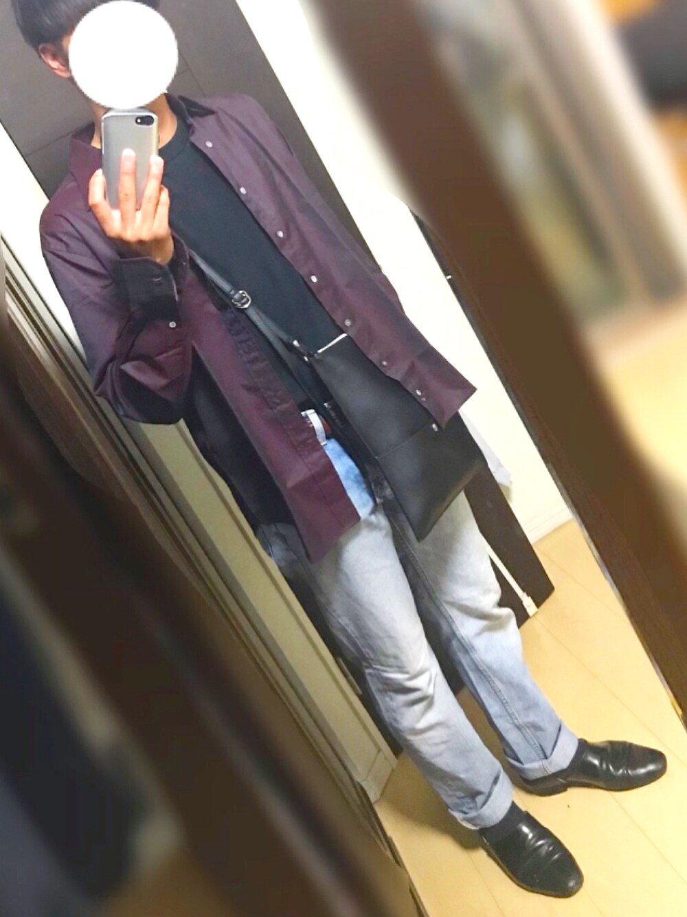 「シンプル、きれいめカジュアル、大人コーデ、秋のコーデ、タックイン、キレイめ、ボディバッグ、ブラウン、Paul Smith」｜「Paul Smithのアイテム（シャツ/ブラウス、ブラウン系）」を使った、砂糖さん（メンズ・179cm）の夏コーディネートの1枚目の写真