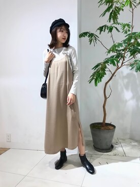 「スクエアトゥ」｜「アイテム（キャップ）」を使った、みやりなさん（レディース・167cm）の冬コーディネート