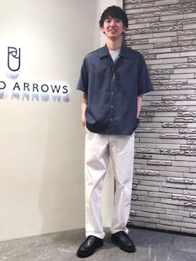 「RECOMMEND  ITEM STYLING」｜「アイテム（モカシン/デッキシューズ）」を使った、根本 健太郎さん（メンズ・178cm）の春コーディネート