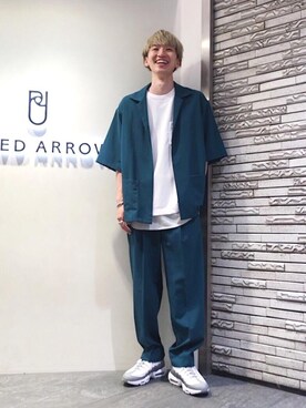 「RECOMMEND  ITEM STYLING」｜「アイテム（スラックス）」を使った、根本 健太郎さん（メンズ・178cm）の夏コーディネート