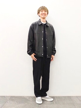 「RECOMMEND  ITEM STYLING」｜「アイテム（ブルゾン）」を使った、根本 健太郎さん（メンズ・178cm）の秋コーディネート
