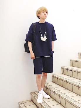 「アイテム（マスク）」を使った、根本 健太郎さん（メンズ・178cm）の春コーディネート