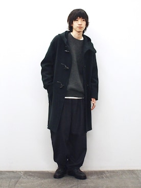 「BEAUTY&YOUTH UNITED ARROWS（ビューティーアンドユースユナイテッドアローズ）のアイテム（ダッフルコート）」を使った、根本 健太郎さん（メンズ・178cm）の冬コーディネート