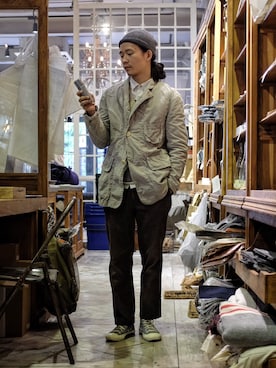 「the soloist（ソロイスト）のアイテム」を使った、caifenglaoさん（メンズ・165cm）の秋コーディネート