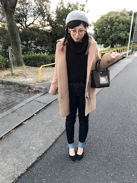 「Steady.（ステディ）のアイテム」を使った、manaさん（レディース・148cm）の冬コーディネート