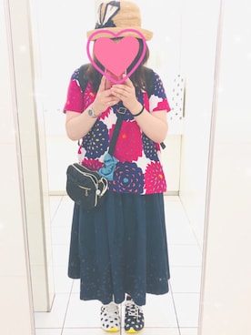 「CA4LA（カシラ）のRABBIT(TMT02271)（ハット、ベージュ系）」を使った、みゆたろさん（レディース・158cm）の秋コーディネート