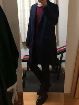 「GU（ジーユー）の（GU）スキニーフィットジーンズ（MEN ⁄ ジーンズ）」を使った、ともきさん（メンズ・167cm）の冬コーディネート