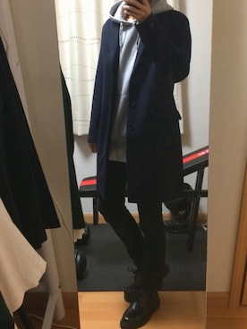 「GU（ジーユー）の（GU）スキニーフィットジーンズ（MEN ⁄ ジーンズ）」を使った、ともきさん（メンズ・167cm）の冬コーディネート