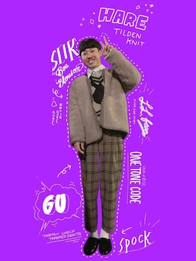「2018マイベストコーデ」｜「アイテム（ブルゾン）」を使った、だいそんさん（メンズ・175cm）の冬コーディネート
