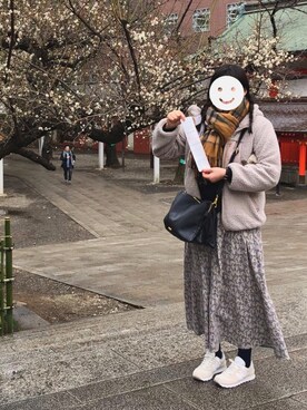 「AS KNOW AS PINKY（アズノゥアズピンキー）のアイテム（ブルゾン）」を使った、ナオさん（レディース・160cm）の冬コーディネート