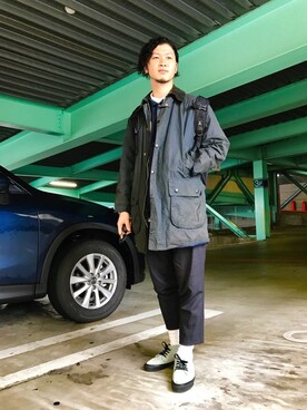 「MONKEY TIME（モンキータイム）のアイテム（ナイロンジャケット）」を使った、Ryopeさん（メンズ・178cm）の冬コーディネート