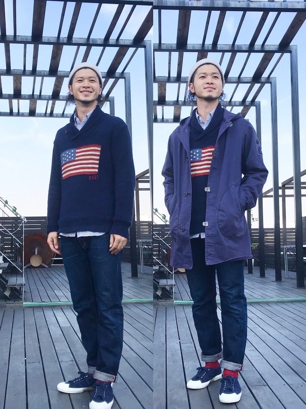 ラルフローレン 星条旗ニット POLO by Ralph Lauren 星条旗ウールニットセーター【1218A20