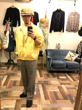 「レトロ」｜「アイテム（その他アウター）」を使った、Ryopeさん（メンズ・178cm）の秋コーディネート
