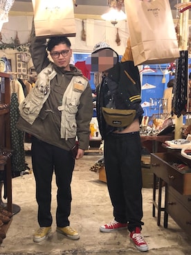 「vintage style」｜「アイテム（その他アウター）」を使った、Ryopeさん（メンズ・178cm）の冬コーディネート