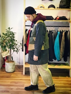 「vintage style」｜「アイテム（その他アウター）」を使った、Ryopeさん（メンズ・178cm）の冬コーディネート
