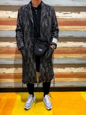 「DIESEL（ディーゼル）のアイテム（チェスターコート）」を使った、yu-yaさん（メンズ・173cm）の冬コーディネート