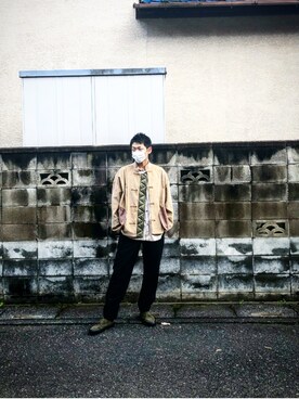 「elephant TRIBAL fabrics（エレファントトライバルファブリックス）のアイテム（その他アウター）」を使った、Mojiroさん（メンズ・184cm）の春コーディネート