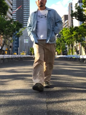 「SUBU（スブ）のアイテム（その他シューズ）」を使った、Fujio Desuさん（メンズ・170cm）の春コーディネート