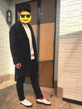 「HUF」｜「アイテム（スリッポン）」を使った、Bayashi🐅さん（メンズ・176cm）の冬コーディネート