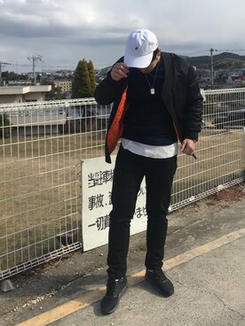 「airmax」｜「アイテム（ブルゾン）」を使った、Bayashi🐅さん（メンズ・176cm）の冬コーディネート