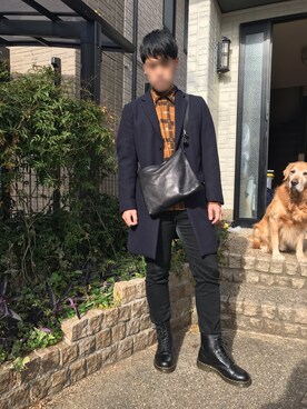 「大晦日」｜「アイテム（チェスターコート）」を使った、Bayashi🐅さん（メンズ・176cm）の冬コーディネート