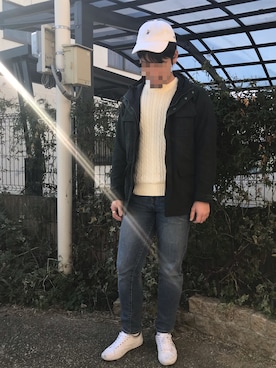 「3色コーデ」｜「アイテム（帽子）」を使った、Bayashi🐅さん（メンズ・176cm）の冬コーディネート
