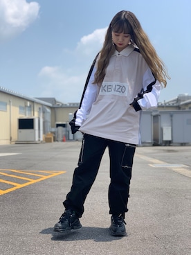 「KENZO」｜「アイテム（Tシャツ/カットソー）」を使った、moneさん（レディース・160cm）の夏コーディネート