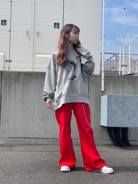 「WHITELAND（ホワイトランド）のアイテム（スウェット）」を使った、moneさん（レディース・160cm）の秋コーディネート