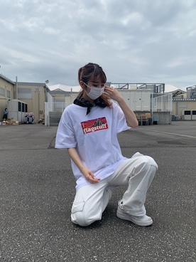 「FLAGSTUFF（フラグスタフ）のアイテム」を使った、moneさん（レディース・160cm）の夏コーディネート