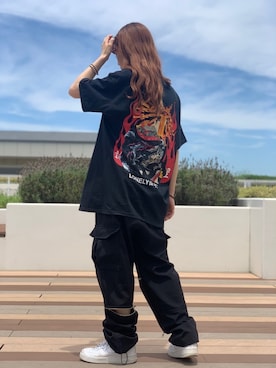 「LONELY/論理（ロンリー）のアイテム」を使った、moneさん（レディース・160cm）の夏コーディネート