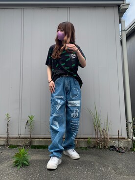 「MCM（エムシーエム）のアイテム（Tシャツ/カットソー）」を使った、moneさん（レディース・160cm）の夏コーディネート