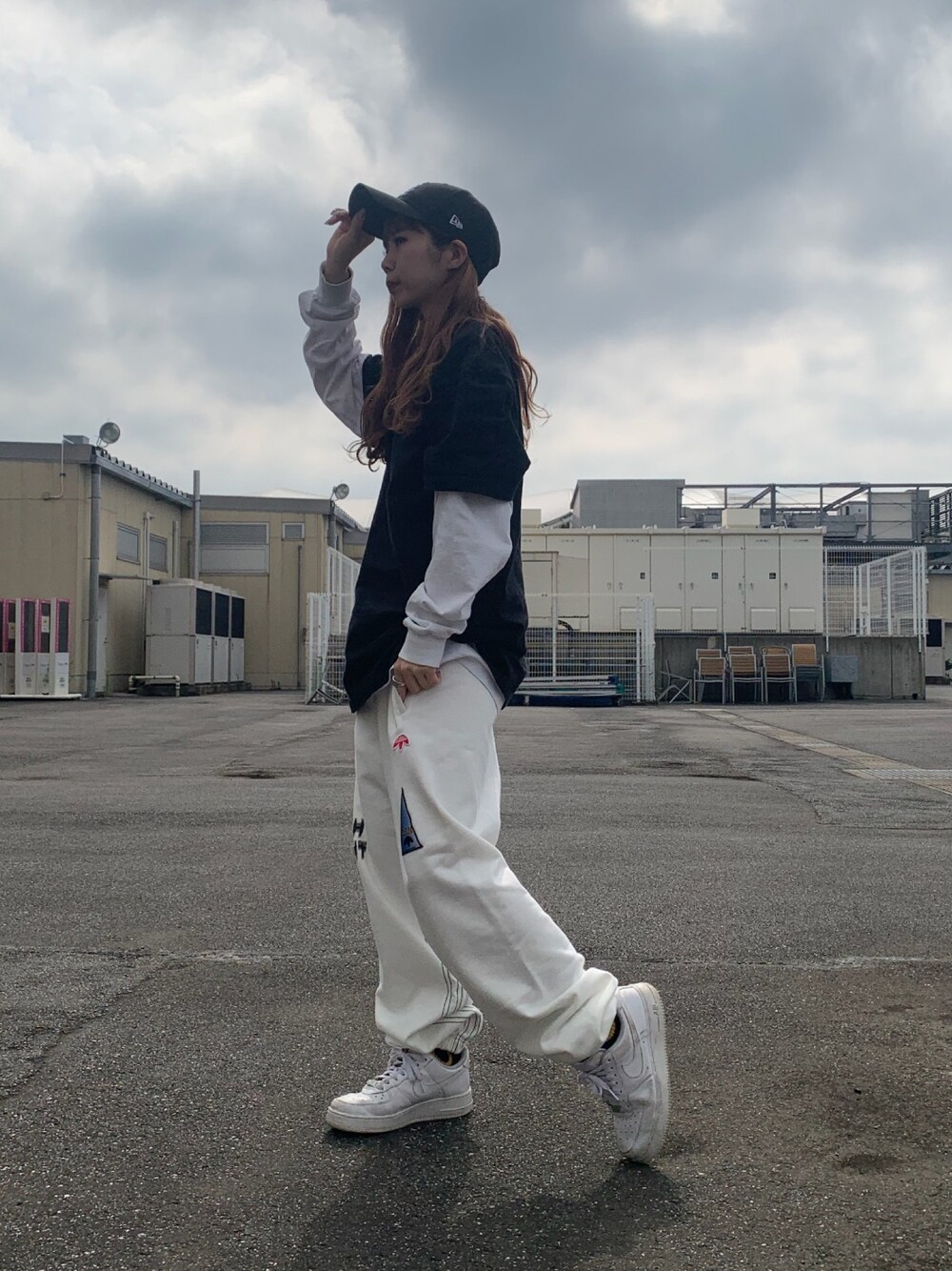 「シンプル、ラフコーデ、休日スタイル、ootd、ストリート、メンズライク、Alexander Wang、alexanderwang×adidas、スウェット、スウェットパンツ」｜「alexanderwangのアイテム（パンツ、ホワイト系）」を使った、moneさん（レディース・160cm）の夏コーディネートの1枚目の写真