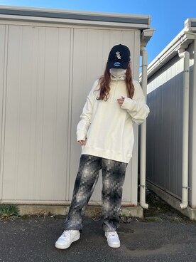 「DANKE SCHON（ダンケシェーン）のDankeSchon/ダンケシェーン/モザイクパンツ（その他パンツ）」を使った、moneさん（レディース・160cm）の冬コーディネート