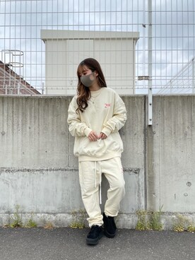「L.H.P（エルエイチピー）のアイテム（スウェットパンツ）」を使った、moneさん（レディース・160cm）の春コーディネート