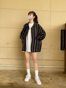 「WHITELAND（ホワイトランド）のWHITELAND/ホワイトランド/リネンシャツ（シャツ/ブラウス）」を使った、moneさん（レディース・160cm）の春コーディネート