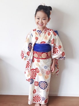 「おんなのこコーデ」｜「アイテム（浴衣）」を使った、Riiian & ®iiikkunさん（キッズ・120cm）の夏コーディネート