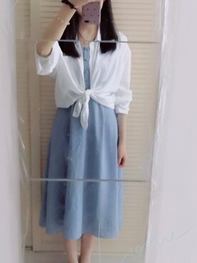 「蓝色系」｜兔几さん（レディース・162cm）の春コーディネート