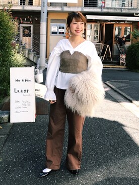 「コーディネート」｜「アイテム（バレエシューズ）」を使った、mikafさん（レディース・162cm）の秋コーディネート
