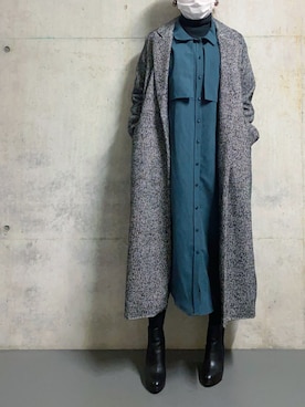 「Avail（アベイル）のアイテム（ニット/セーター、ブラック系）」を使った、らりるさん（レディース・158cm）の冬コーディネート